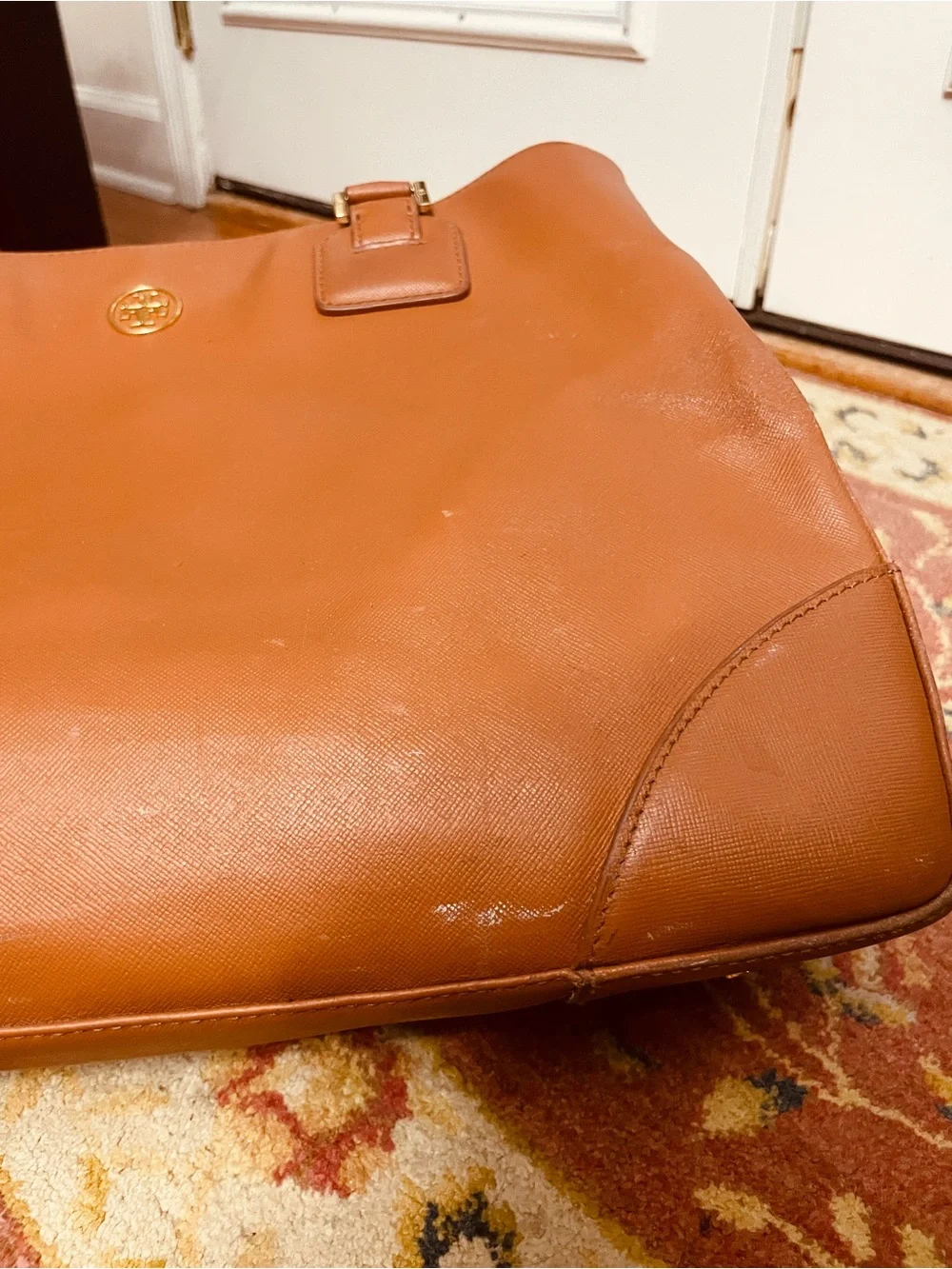 Tory Burch Robinson East West Luggage Saffiano Leather Tote Bag